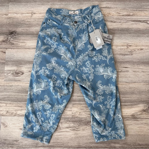 Vivienne Westwood Pants - Vivienne Westwood Seaweed Jacquard Cotton Macca Trousers